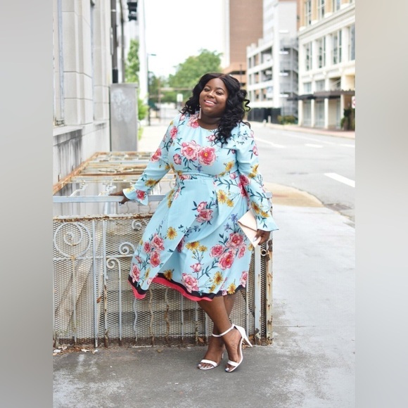 Lane Bryant X Fast Roma vintage flora midi dress size 26 - Picture 14 of 16